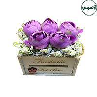 باکس گل مصنوعی متوسط چوبی 3 باکس گل مصنوعی متوسط چوبی بنفش