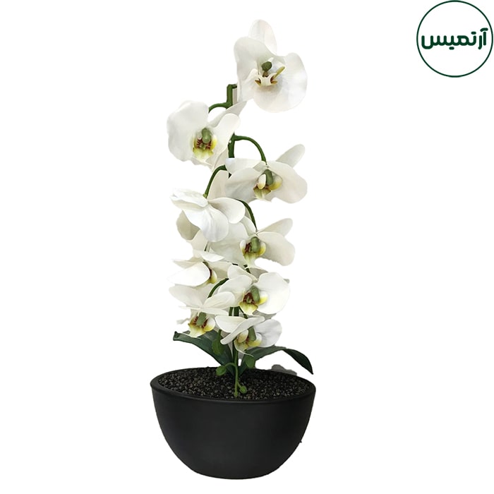 گلدان ارکیده مصنوعی سفید