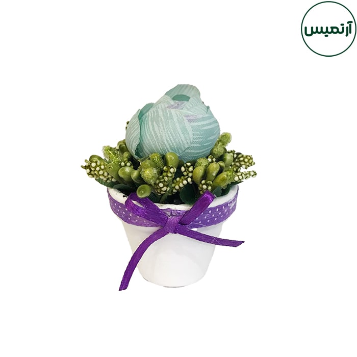 گلدان گل مصنوعی رز نقلی 11 گلدان گل مصنوعی رز نقلی آبی