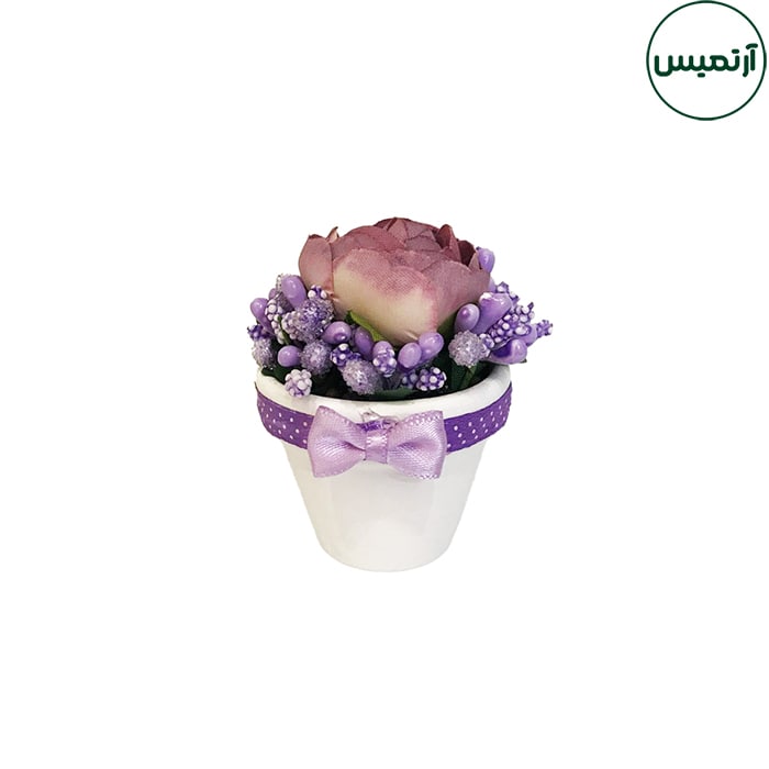 گلدان گل مصنوعی رز نقلی 10 گلدان گل مصنوعی رز نقلی بنفش