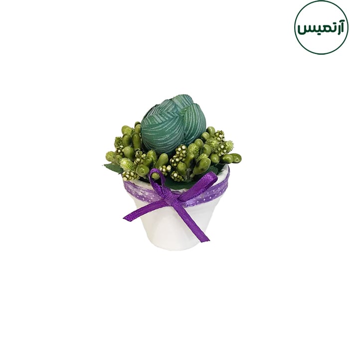 گلدان گل مصنوعی رز نقلی 7 گلدان گل مصنوعی رز نقلی سبز