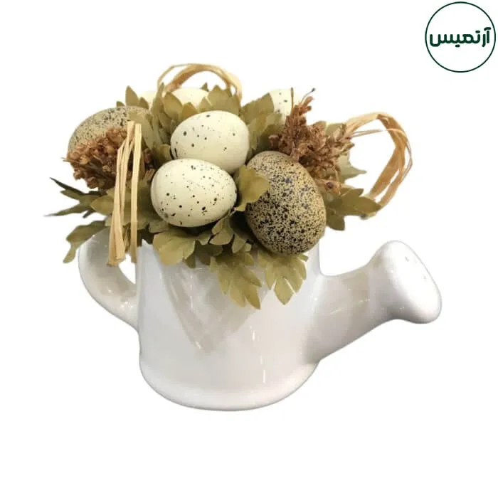 گلدان گل مصنوعی آبپاش مدل تخم بلدرچین