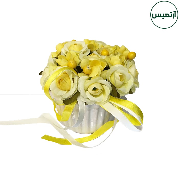 گلدان گل مصنوعی رزمینیاتوری 5 گلدان گل مصنوعی رزمینیاتوزی لیمویی