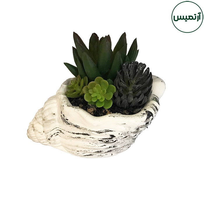 گلدان کاکتوس مصنوعی حلزونی بنفش ۱