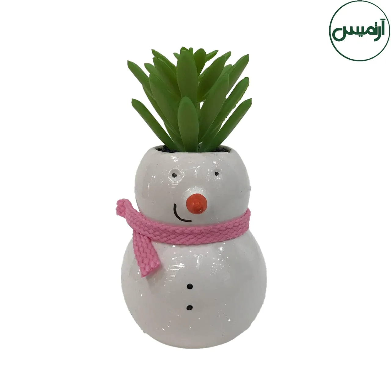 گلدان کاکتوس مصنوعی آدم برفی 3 گلدان کاکتوس مصنوعی آدم برفی