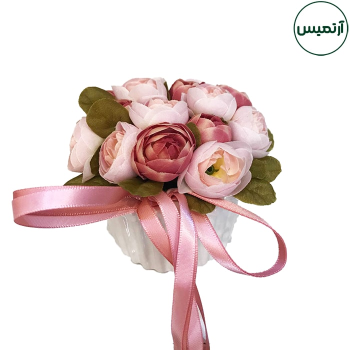 گلدان گل مصنوعی رزآنوما 4 گلدان گل مصنوعی رزآنوما صورتی