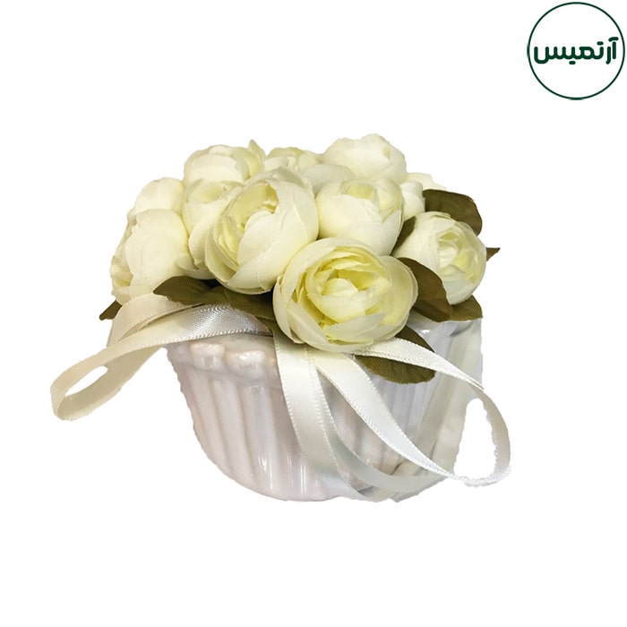 گلدان گل مصنوعی رزآنوما 5 گلدان گل مصنوعی رزآنوما سفید
