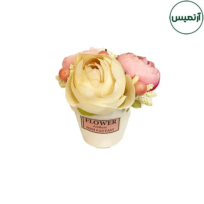 گل مصنوعی مدل گلدان رز۳گل 3 گل مصنوعی مدل گلدان رز۳گل