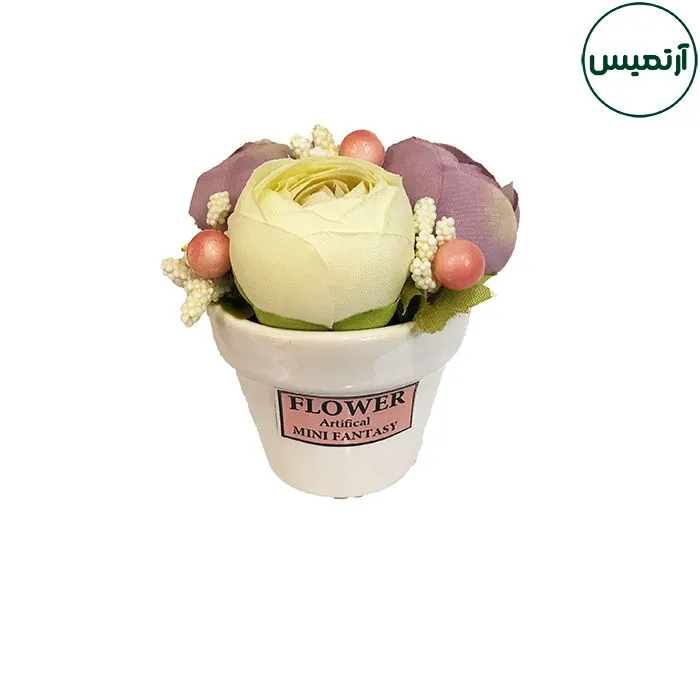 گل مصنوعی مدل گلدان رز۳گل 2 گل مصنوعی مدل گلدان رز۳گل