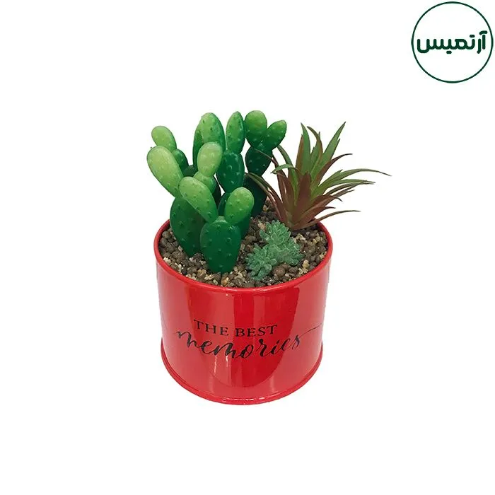 گلدان کاکتوس مصنوعی فلزی متوسط