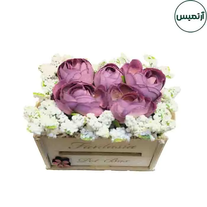 باکس گل مصنوعی متوسط چوبی