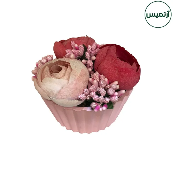 گلدان گل مصنوعی رز 2 گلدان گل مصنوعی رز ۳ گل