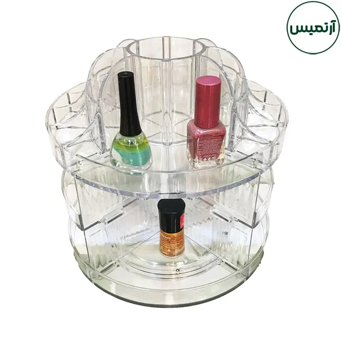 استندجای لوازم آرایش 2طبقه گرد گردان