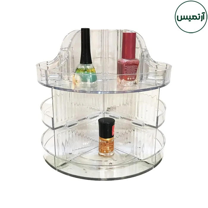 استندجای لوازم آرایش 2طبقه گرد گردان 2 استندجای لوازم آرایش 2طبقه گرد گردان