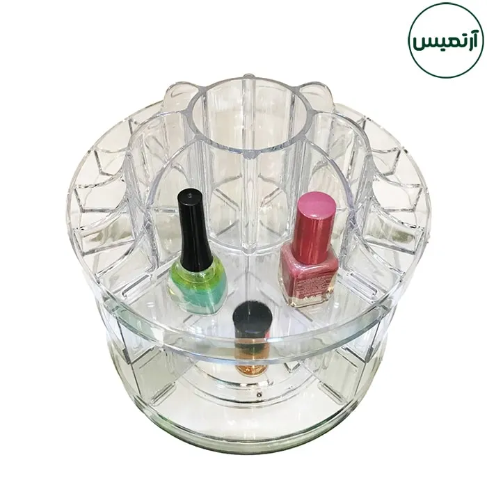 استندجای لوازم آرایش 2طبقه گرد گردان 3 استندجای لوازم آرایش 2طبقه گرد گردان