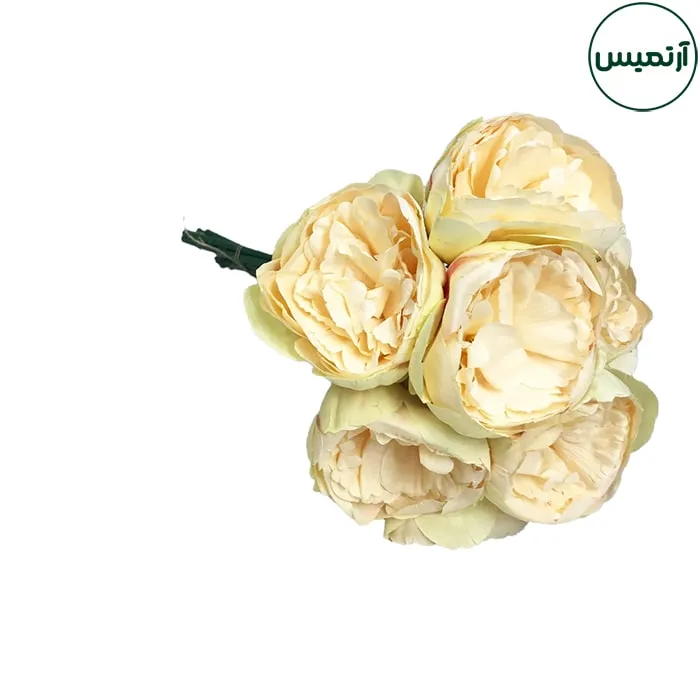 دسته گل پیونی بژ(صدفی) مصنوعی