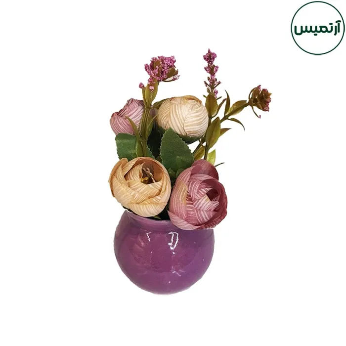 گلدان گل مصنوعی رزکوچک مدل فندقی 7 گلدان گل مصنوعی رزکوچک مدل فندقی