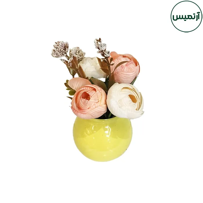 گلدان گل مصنوعی رزکوچک مدل فندقی 3 گلدان گل مصنوعی رزکوچک مدل فندقی