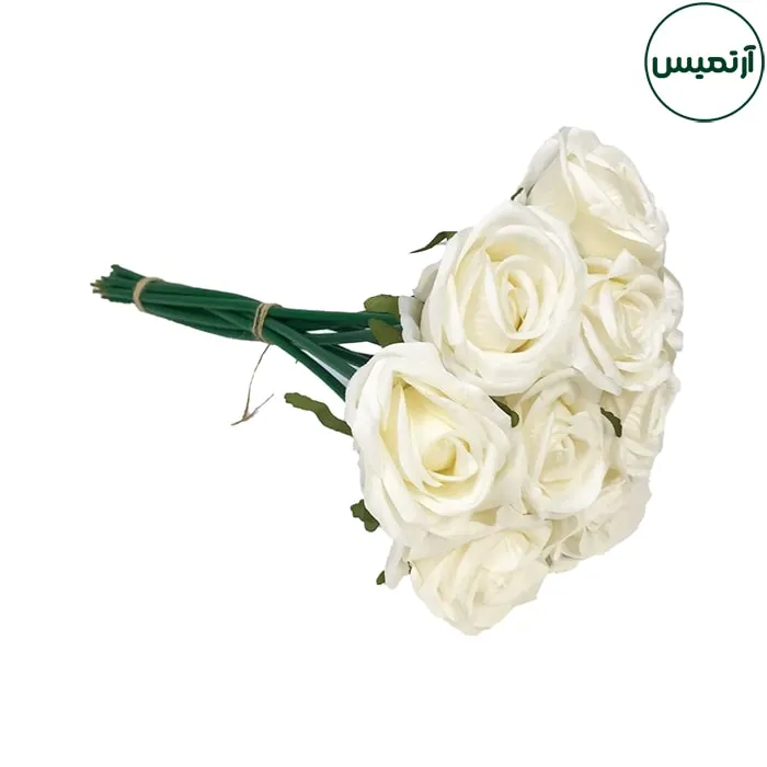 دسته گل رز سفید مصنوعی