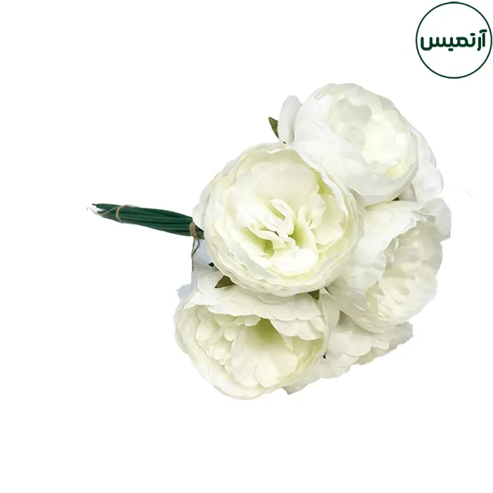 دسته گل پیونی سفید مصنوعی