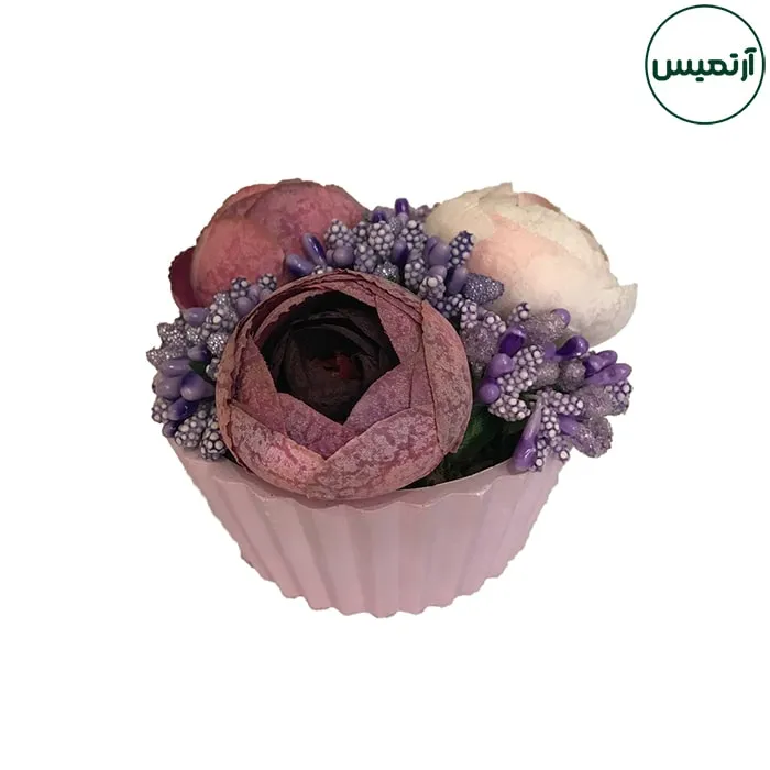 گلدان گل مصنوعی رز 5 گلدان گل مصنوعی رز ۳ گل