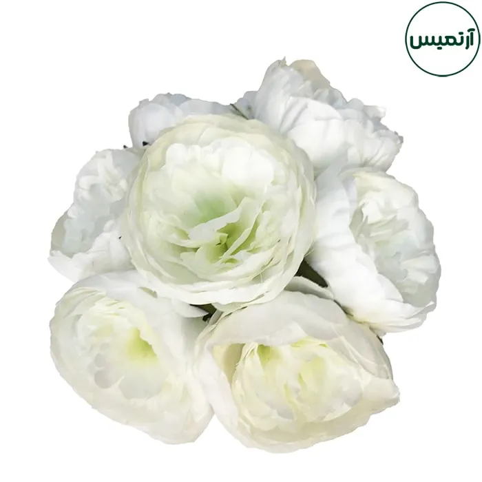 دسته گل پیونی سفید مصنوعی 4 دسته گل پیونی سفید مصنوعی