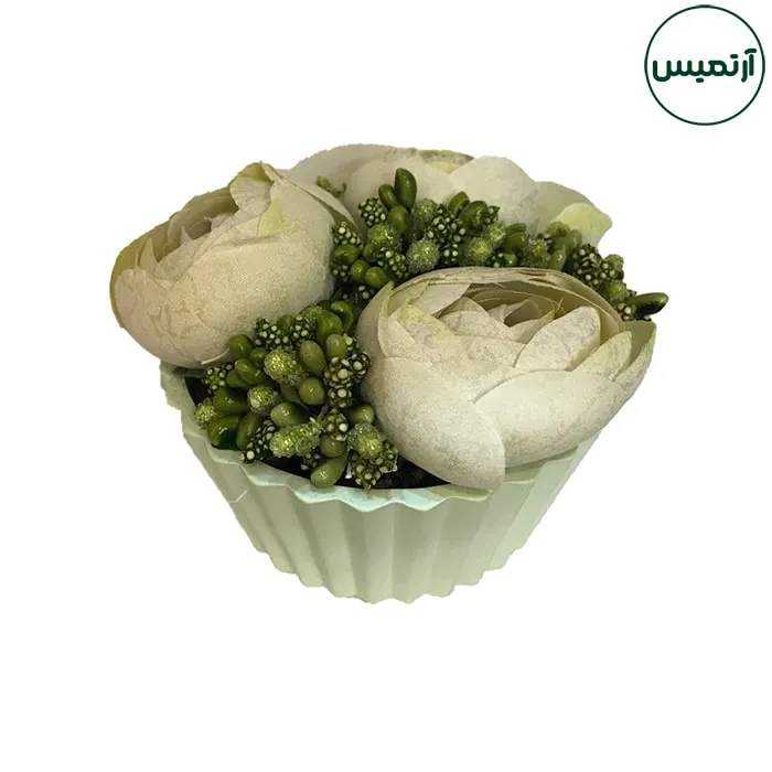 گلدان گل مصنوعی رز 4 گلدان گل مصنوعی رز ۳ گل