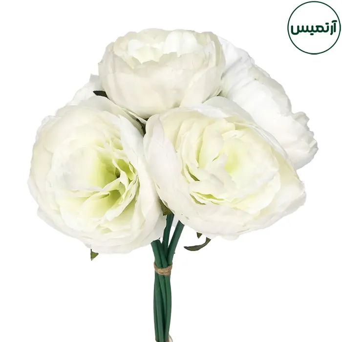 دسته گل پیونی سفید مصنوعی 3 دسته گل پیونی سفید مصنوعی