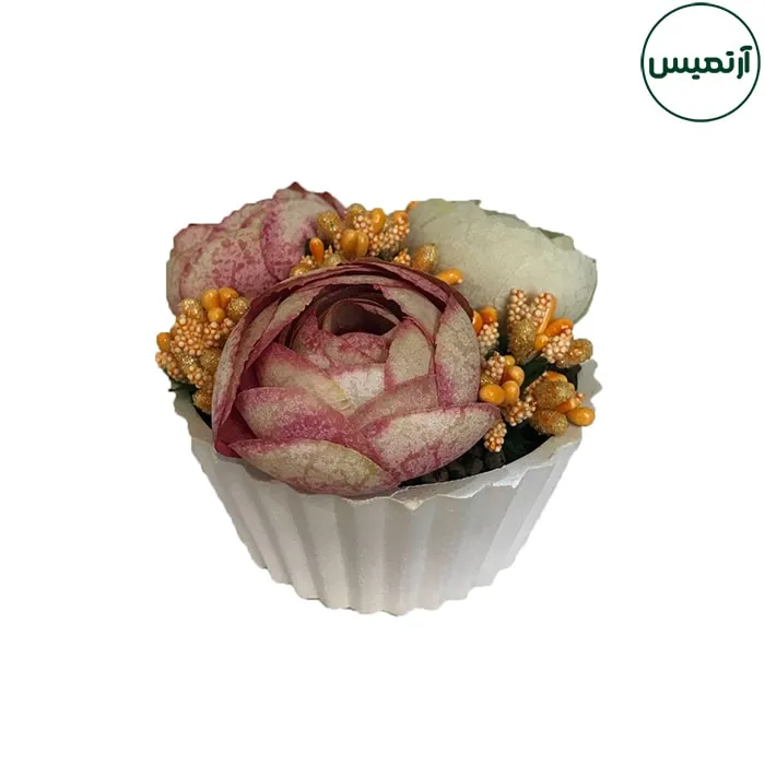 گلدان گل مصنوعی رز 3 گلدان گل مصنوعی رز ۳ گل