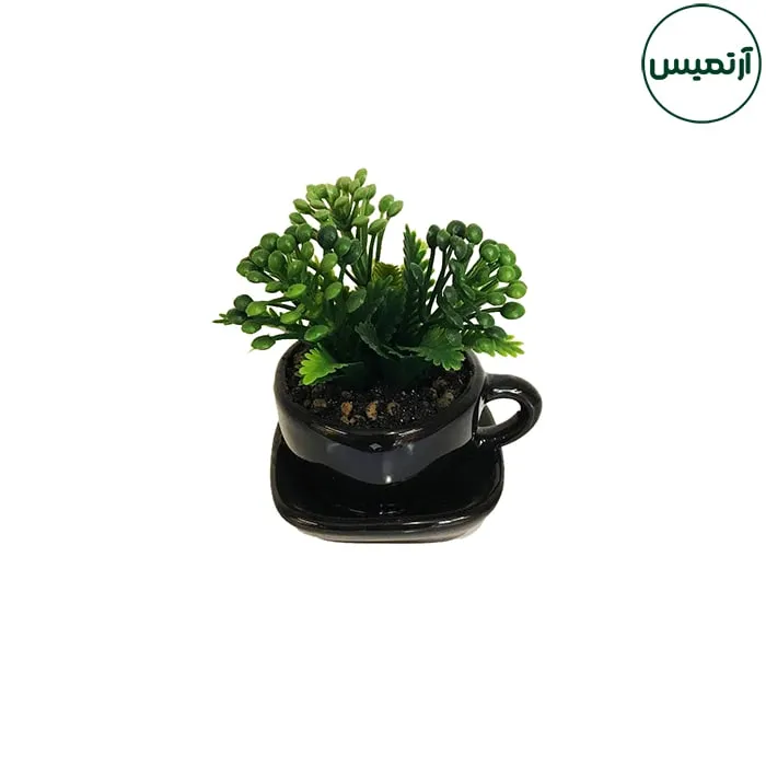 گلدان کاکتوس مصنوعی مدل فنجان مشکی 4 گلدان کاکتوس مصنوعی مدل فنجان مشکی