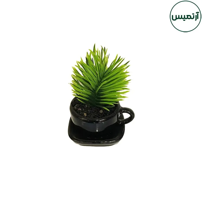 گلدان کاکتوس مصنوعی مدل فنجان مشکی 3 گلدان کاکتوس مصنوعی مدل فنجان مشکی