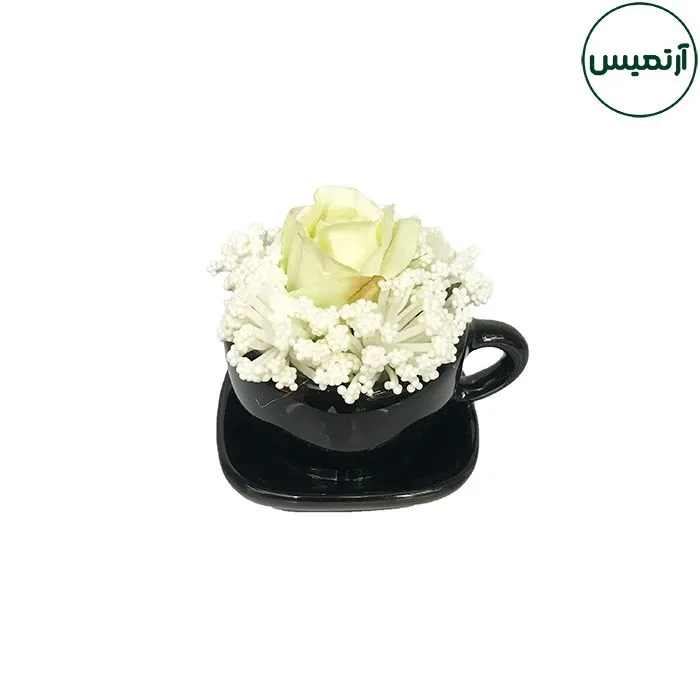 گل مصنوعی رزمدل گلدان فنجان