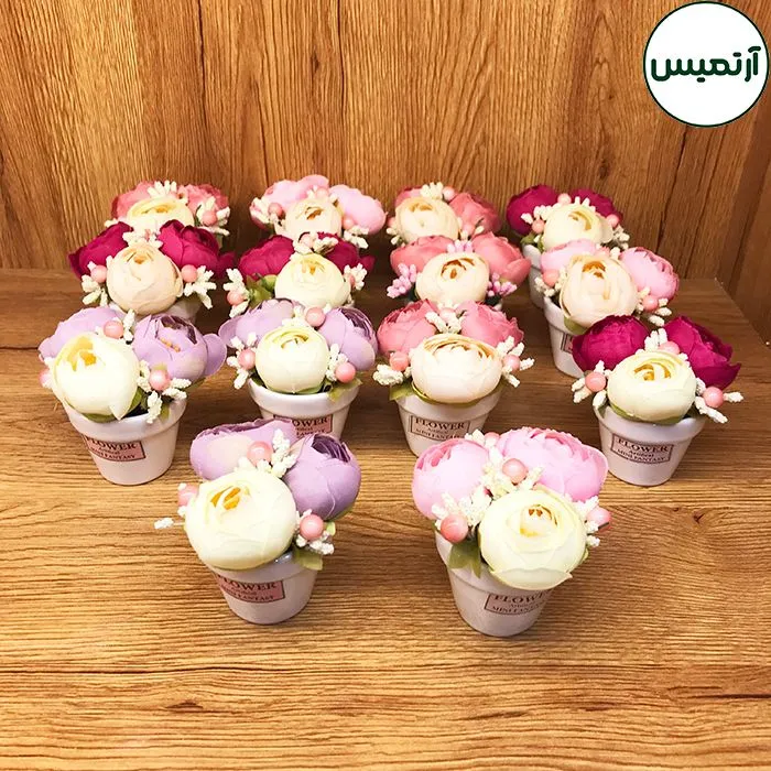 گل مصنوعی گلدان رز۳گل ۱۵عددی