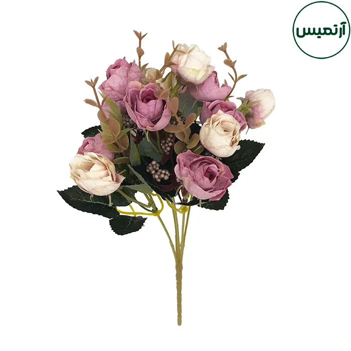 گل مصنوعی بوته رز نیمه باز